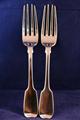 Pair of Irish silver pudding forks