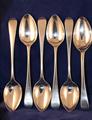 A set of 6 Georgian old english pattern pudding spoons