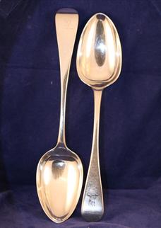 A pair of Victorian serving spoons