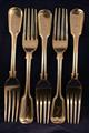 A set of 5 Victorian dinner forks