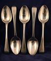 A set of 5 Georgian pudding spoons by William Bateman