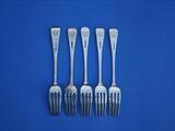 Five Silver table forks