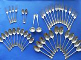 46 piece Victorian rat tail silver service