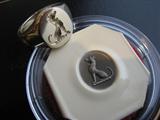 Seal engraved English Oxford Oval signet ring.