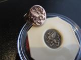 Seal engraved English Oxford Oval signet ring.