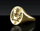 Seal engraved English Oxford Oval signet ring.