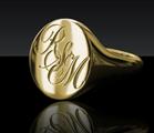 Seal engraved English Oxford Oval signet ring.