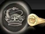 Seal engraved English Oxford Oval signet ring.