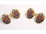 Gold and enamel cufflinks