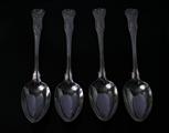 Four William IV silver table spoons