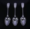 Three William IV silver dessert spoons