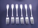 Six Georgian silver dessert forks