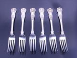 Six Victorian silver dessert forks