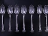 Seven Victorian silver dessert spoons
