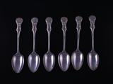 Six Victorian sterling silver dessert spoons