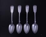 Four William IV silver dessert spoons