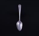 A George III military thread sterling silver dessert spoon