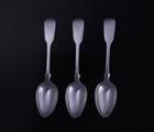 Three William IV silver dessert spoons