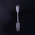 A Victorian fiddle pattern sterling silver desert fork