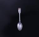 MILITARY: A Victorian fiddle, thread and shell pattern silver teaspoon