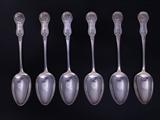 Six Victorian silver dessert spoons