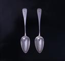 Pair of Georgian silver table spoons