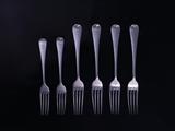 Six Edwardian Hanoverian pattern sterling silver forks