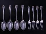Part service of Victorian silver flatware