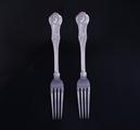 Two Victorian silver table forks
