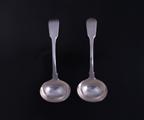 Pair of Regency fiddle pattern sterling silver sauce ladles