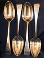 A set of 4 early Victorian pudding spoons
