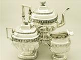 A Fine and Impressive, Large Antique American Coin Silver Three Piece Tea Service