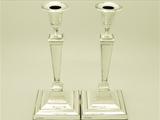 A Fine Pair of Antique George V English Sterling Silver Candlesticks