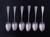 Six Victorian silver dessert spoons