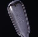 A modern fiddle and thread pattern sterling silver dessert fork
