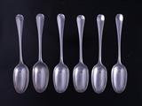 Six George I silver table spoons