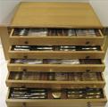 Puiforcat Sterling Silver & Silver Gilt Flatware Set In Original Chest. Complete For 18 People