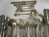 George Adams, Fiddle, Thread & Husk Pattern. Antique English Flatware Set