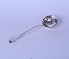 A George IV sterling silver fiddle pattern soup ladle