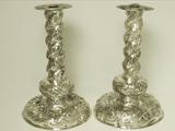 A Pair of Dutch Silver Candlesticks made in the 17th Century Style