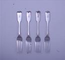 Four Victorian sterling silver table forks