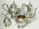 An Impressive Victorian English Electroplated Four Piece Tea and Coffee Service