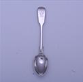 A Victorian sterling silver fiddle pattern teaspoon