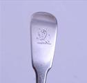 Six George IV Irish fiddle pattern sterling silver tablespoons