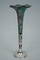 Silver Vase With Green & Pink Crystal