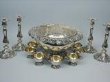 Antique Silver Punch Bowl/centerpiece Set