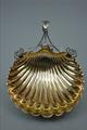 Antique Sterling Silver Gilt Shell Dish