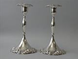 Tiffany Sterling Clover Pattern Candlesticks