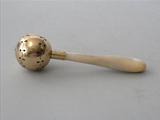 American 14k Gold and Mother of Pearl Baby Rattle