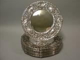 12 Sterling Silver Dinner Plates Redlich